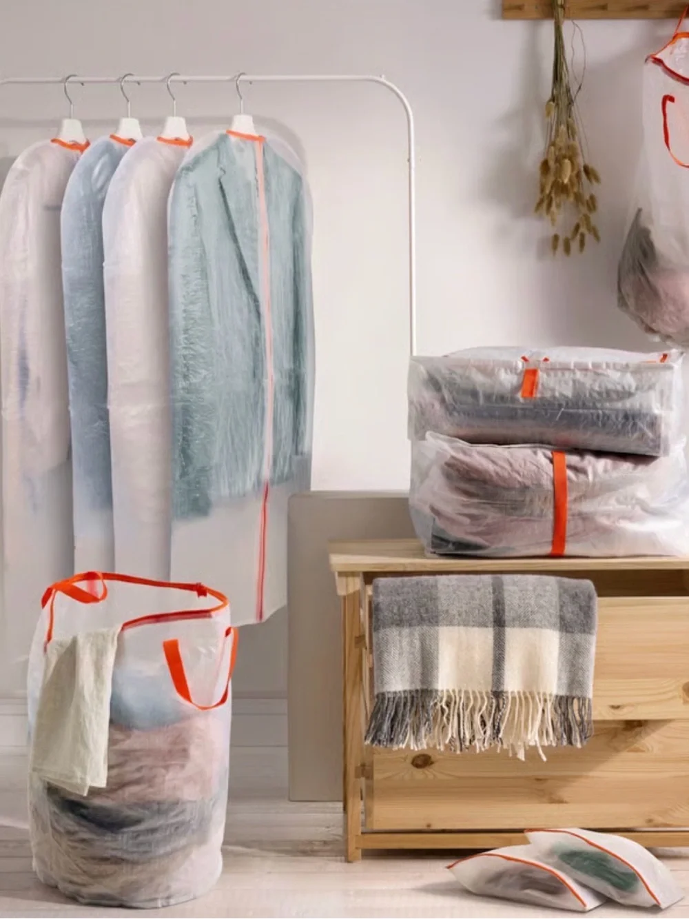 Storage Bags Bundle - White with Orange Trim